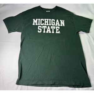Michigan State Spartans T Shirt NCAA College Green Large AA Alstyle Apparel‎